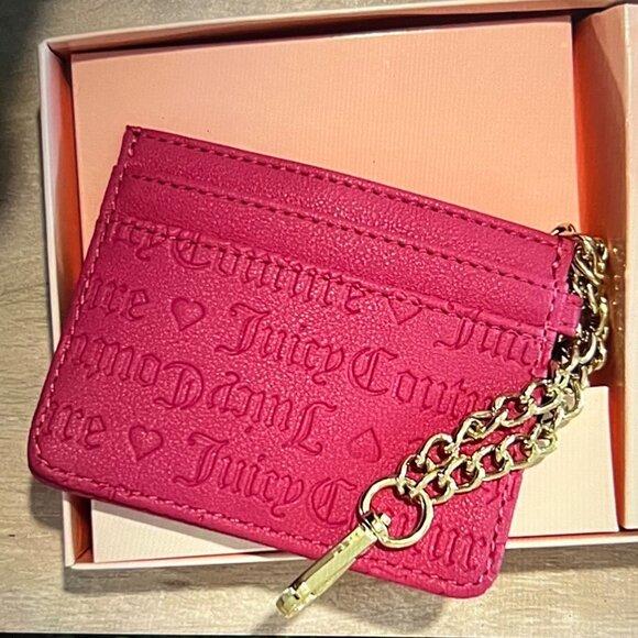 Juicy Couture "Love Actually" Wristlet Wallet, Key Chain Fob & Scarf 4.5 x 3.5 - Picture 7 of 10